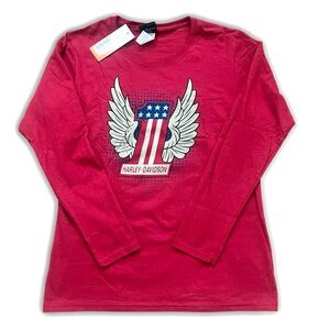NWT Womens Harley-Davidson Red Long Sleeve Shirt